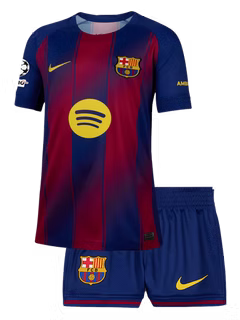 BARCELONE DOMICILE MAILLOT + SHORT 2025/26 ENFANT