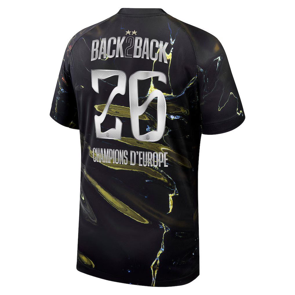 Maillot PSG Jordan Night Edition Stadium 25/26 - Flocage Champions of Europe - 26