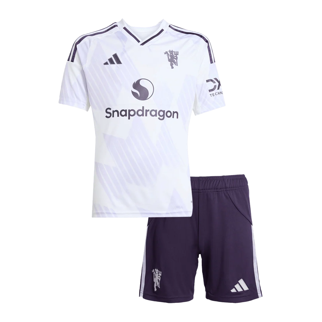 MANCHESTER UNITED EXTÉRIEUR MAILLOT + SHORT 2025/26 ENFANT
